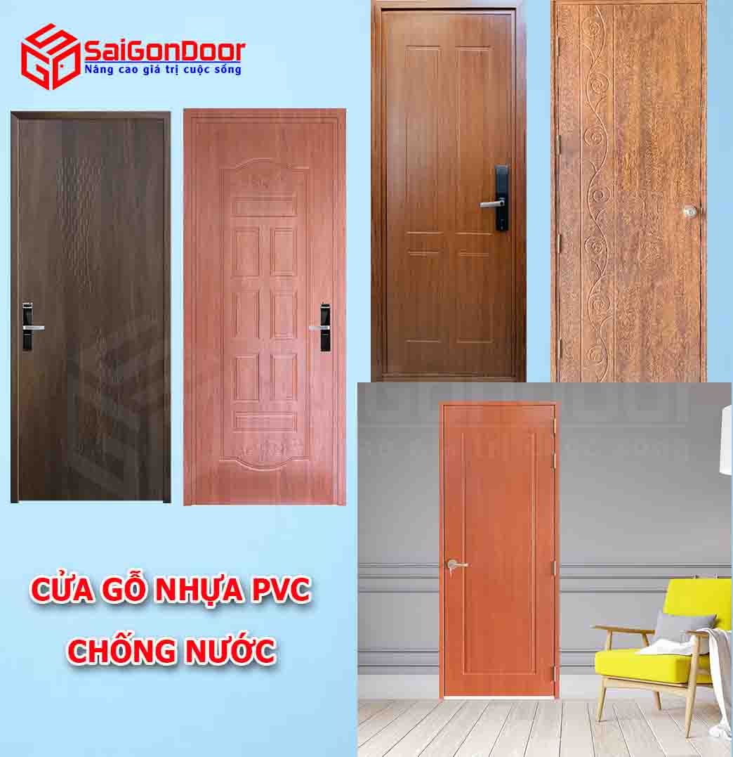 Cửa gỗ nhưạ PVC với khả năng chống nước tuyệt đối giúp cửa luôn bền đẹp và sáng bóng