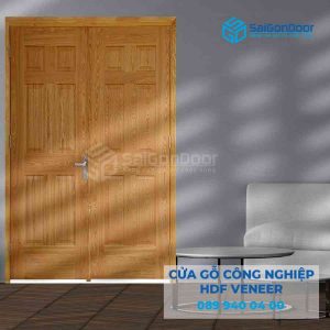 Cửa Gỗ HDF Veneer 12A soi 2 canh