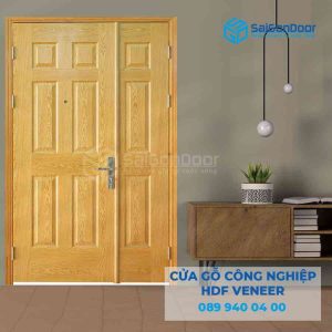 Cửa Gỗ HDF Veneer 9A ash 2 canh nho lon